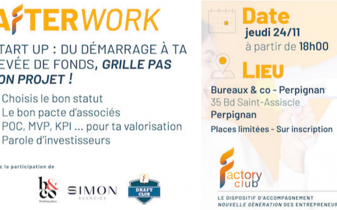 Afterwork Entrepreneurs et Sportifs Investisseurs Factory Club – PERPIGNAN